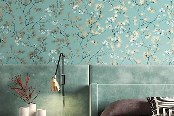 Papel pintado de estilo oriental con motivos asiáticos elegantes